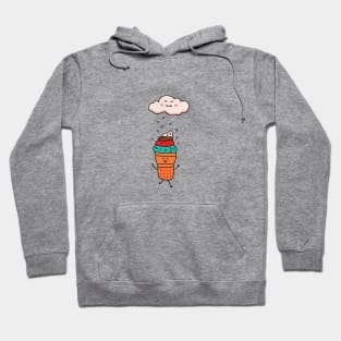 funny ice cream playing in the sprinkles rain Hoodie